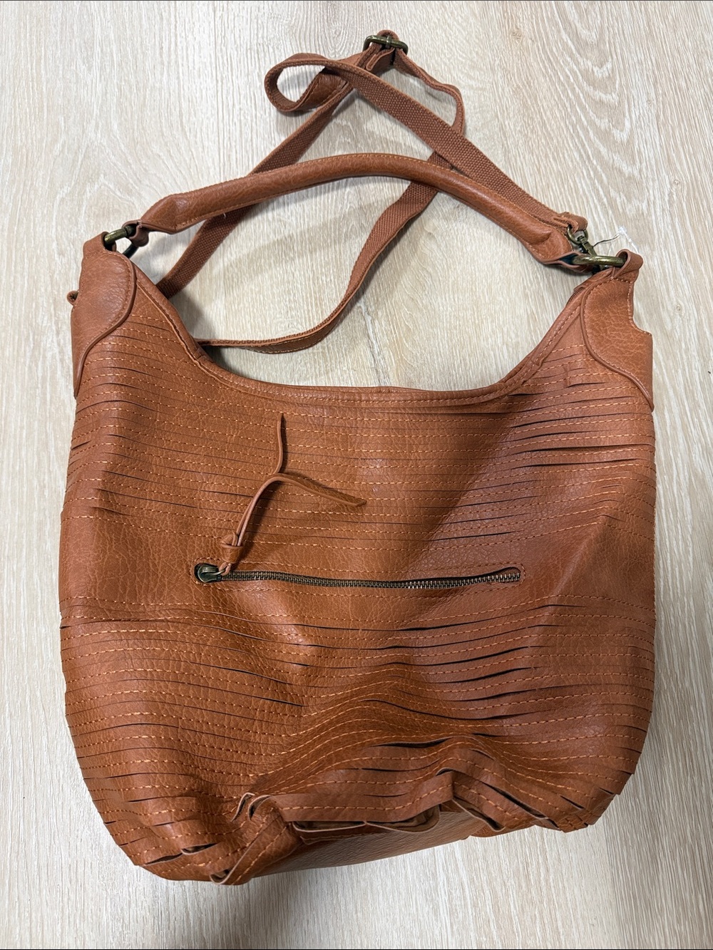 Antik Kraft Rustic Tan Leather Hobo Bag
